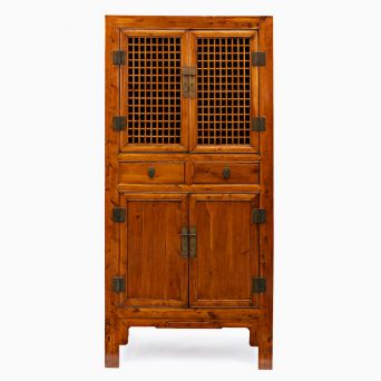 Qing Dynasty Peach Wood Scholar Cabinet