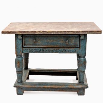 Mid 18th-Century Danish Baroque Table with Öland Limestone Stone Top