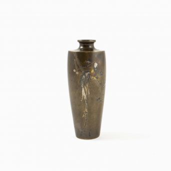 Japanese Shakudo bronze vase