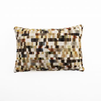 Velor cushion with graphic pattern