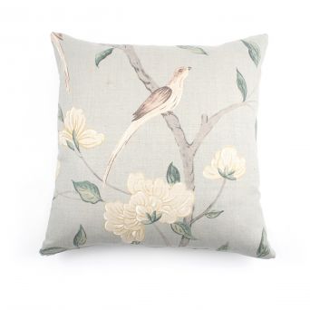 Cushion with floral and bird motif. 54x54 cm