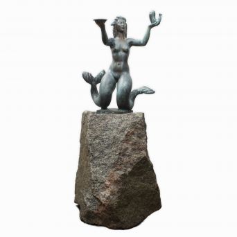 Johannes C. Bjerg. Bronze skulptur havfrue. Unika 1934, signeret