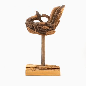 18th century wooden Phoenix bird sculpture (short)
