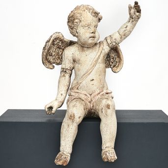 Rare Large Swedish Baroque Putti Angel