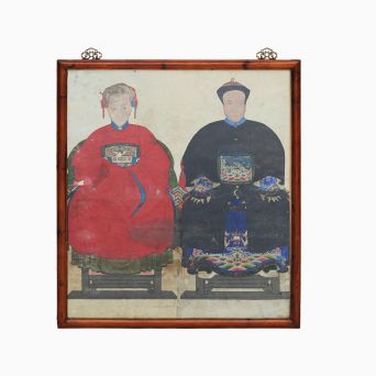 Ancestor Portrait of Mandarin and First Wife