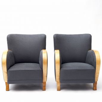 Par svenske art deco easy chairs