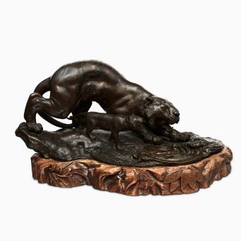Bronze skulptur af tiger