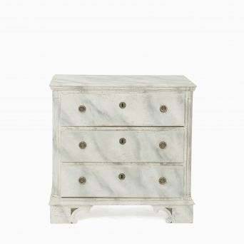 Gustavian chest of drawers, gray marbled. 1780-1790