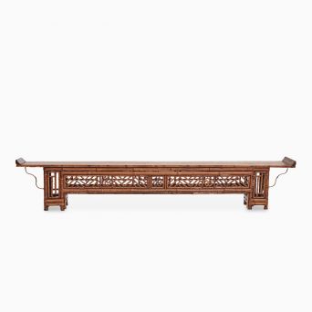 Low Chinese Bamboo Console Table