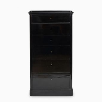 Tall Late Empire Ebonised Chest of Drawers