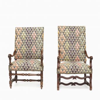 Pair of French Baroque 'Throne' Armchairs