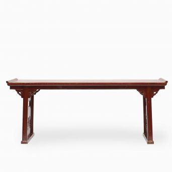 Chinese Wood Altar Table In Original Red Lacquer, 1820 - 1840
