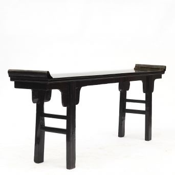 Chinese Black and Green Lacquer Altar Console Table