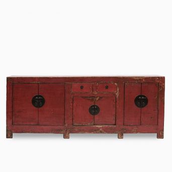 Large Sideboard, Original Red Lacquer