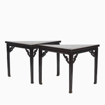 Pair of triangular console tables