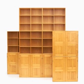 Mogens Koch Cabinet & bookcase in Ash wood by Cabinetmaker Rud. Rasmussen