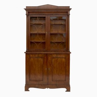 Biedermeier mahogany bookcase. Neoclassical style, 1820-1830