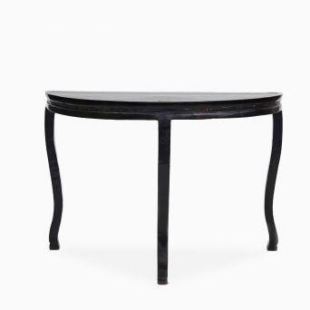 Chinese Black Lacquer Demilune Table