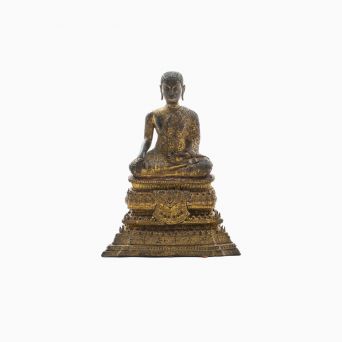 Buddha, forgyldt bronze. Siam 1800-1850