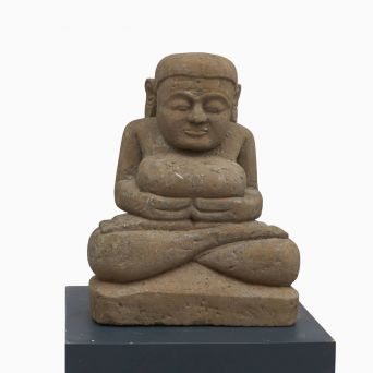 17-18th Century Burmese Sandstone Buddha Seated in Meditation