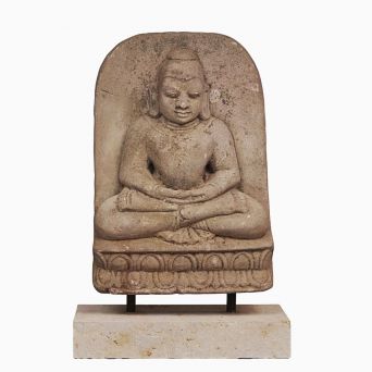 Carved Sandstone Buddha, Ca 1600-1700