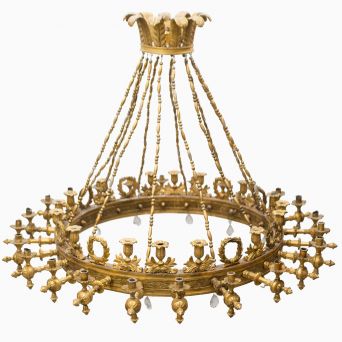 Sjælden og monumental italiensk senempire lysekrone